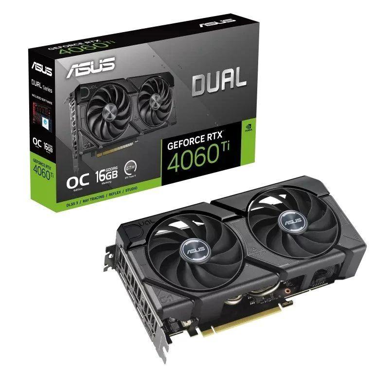 90YV0JH8-M0NA00 - Tarjeta Grfica ASUS Nvidia GeForce DUAL-RTX4060TI-O16G-EVO 16Gb GDDR6 3xDP 1.4a 1XHDMI 2.1a PCIe 4.0 HDCP 2.3 OpenGL 4.6 (90YV0JH8-M0NA00)
