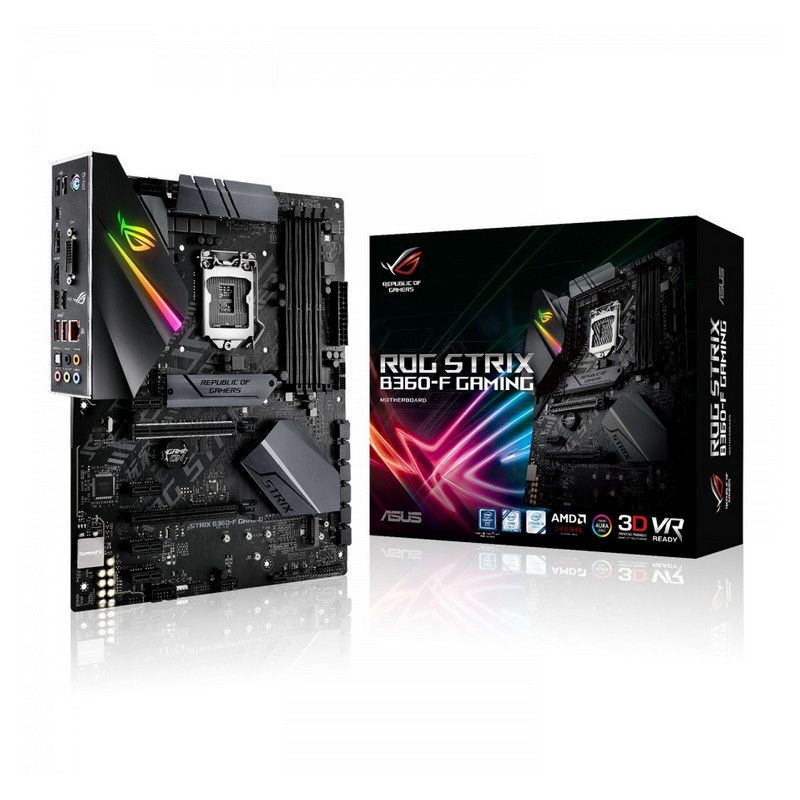 OUT8979 - ASUS ROG STRIX B360-F GAMING:(1151) 4DDR4 HDMI DVI ATX (OUT8979). Buen estado. Marcas de uso. Bulk. Sin accesorios. Con chapa. (OUTLET)