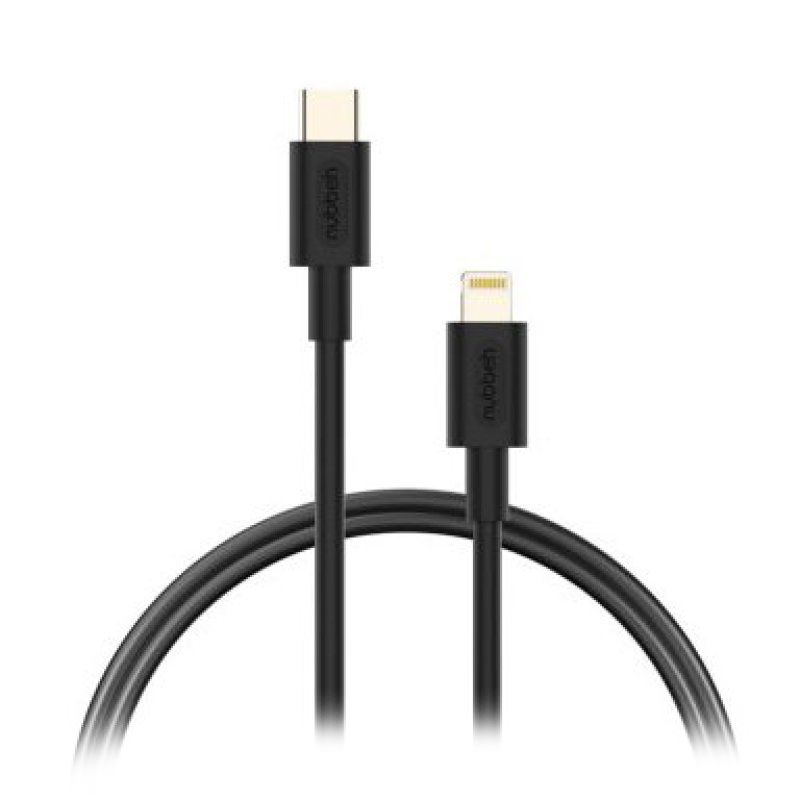 NBTCABLCLB1 - Cable NUBBEH Elisium USB-C/M a Lightning/M 1m 2A Negro (NBTCABLCLB1)