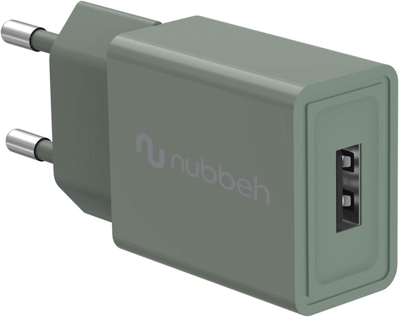 NBWALLCHUSBG10 - Cargador de Pared NUBBEH Bhoot 1xUSB-A 2A 10W Verde (NBWALLCHUSBG10)