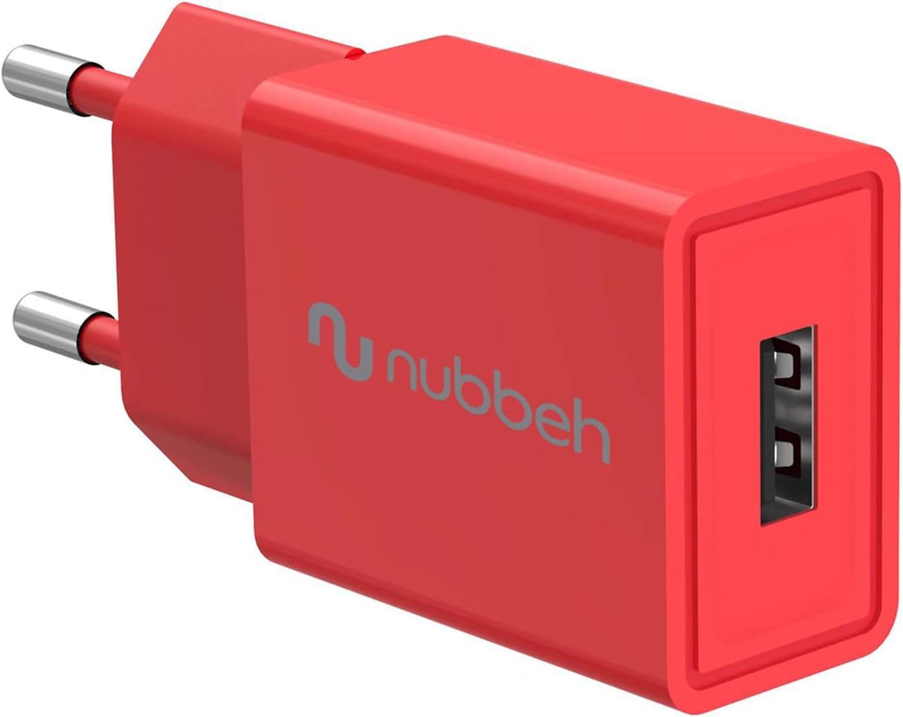 NBWALLCHUSBR10 - Cargador de Pared NUBBEH Bhoot 1xUSB-A 2A 10W Rojo (NBWALLCHUSBR10)