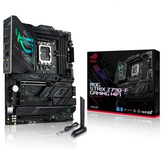 90MB1CP0-M0EAY0 - Placa base ASUS ROG STRIX Z790-F GAMING WIFI: (1700) 4DDR5 M.2 SATA3 PCIe USB 2.0 USB-A 3.0/3.1 USB-C 3.1/3.2 DP 1.4 HDMI 2.1 ATX 7.1 WiFi Bluetooth 5.3 Gigabit Ethernet 2.5