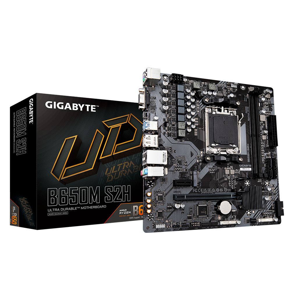 B650M S2H G10 - Placa base GIGABYTE B650M S2H: (AM5) 2DDR5 M.2 SATA3 PCIe 4.0 VGA HDMI 2.1 DP 1.4 RJ45 PS/2 7.1 mATX Gigabit Ethernet