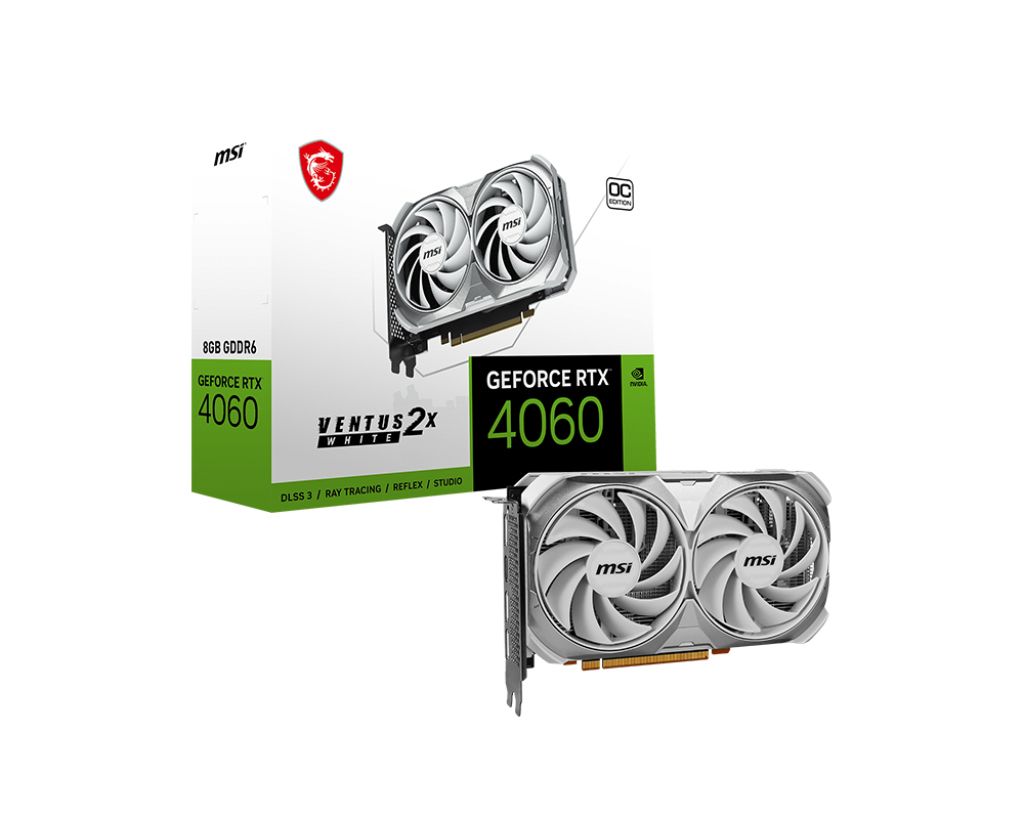 912-V516-032 - MSI Nvidia GeForce RTX 4060 VENTUS 2X WHITE 8G OC 8Gb GDDR6 3DP 1.4a 1xHDMI 2.1a PCIe 4.0 HDCP OpenGL 4.6 (912-V516-032)