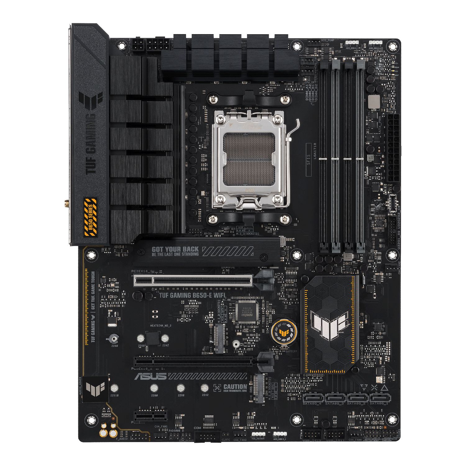 90MB1GT0-M0EAY0 - ASUS TUF GAMING B650-E WIFI:(AM5) 4DDR5 M.2 SATA3 PCIe USB 2.0 USB-A 3.0/3.1 DP HDMI RJ45 ATX 7.1 WiFi 6 Bluetooth 5.3 Gigabit Ethernet 2.5
