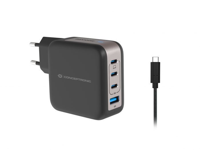 ALTHEA16W - Cargador de Pared CONCEPTRONIC 1xUSB-A 3.0 1xUSB-C PD 3.0 QC 3.0 33W Blanco (ALTHEA16W)