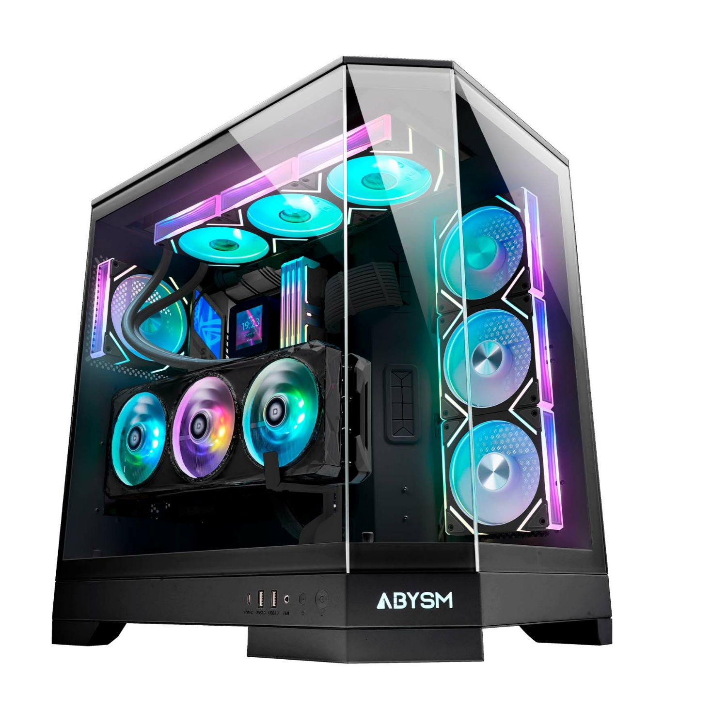 AB130211 - Caja Abysm Gaming Danube Sava H600 Ventana Lateral de Cristal Templado ARGB 2xUSB-A 3.0 1xUCB-C 3.1 ATX EATX ITX mATX Negra (AB130211)