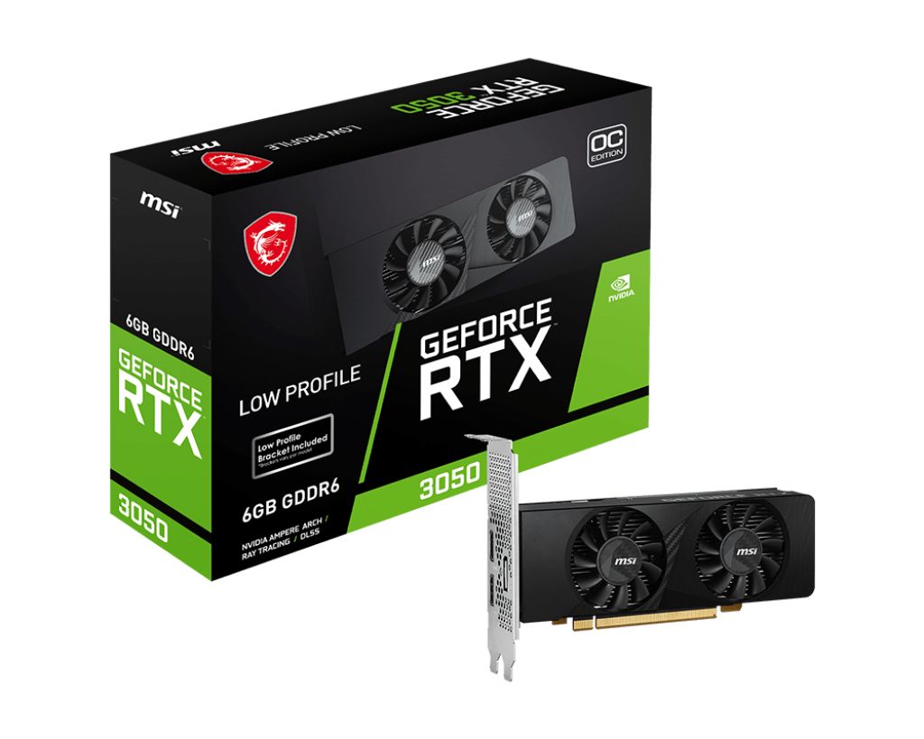 912-V812-025 - Tarjeta Grfica MSI Nividia GeForce RTX 3050 LP 6G OC 6Gb GDDR6 1xDP 1.4a 2xHDMI 2.1a 8xPCIe 4.0 HDCP Nvidia G-Sync OpenGL 4.6 DirectX 12 Ultimate (912-V812-025)