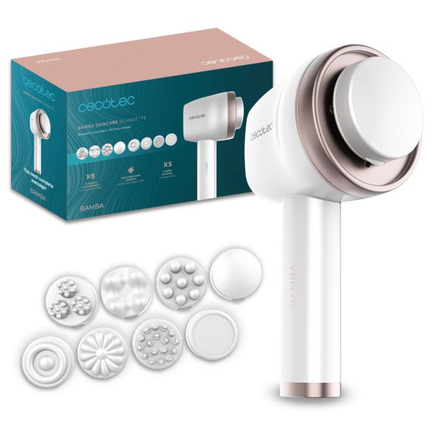 04449 - Masajeador corporal CECOTEC SkinCare Push Up, anticelul�tico con 8 cabezales, 5 modos y 6 niveles de intensidad (04449)