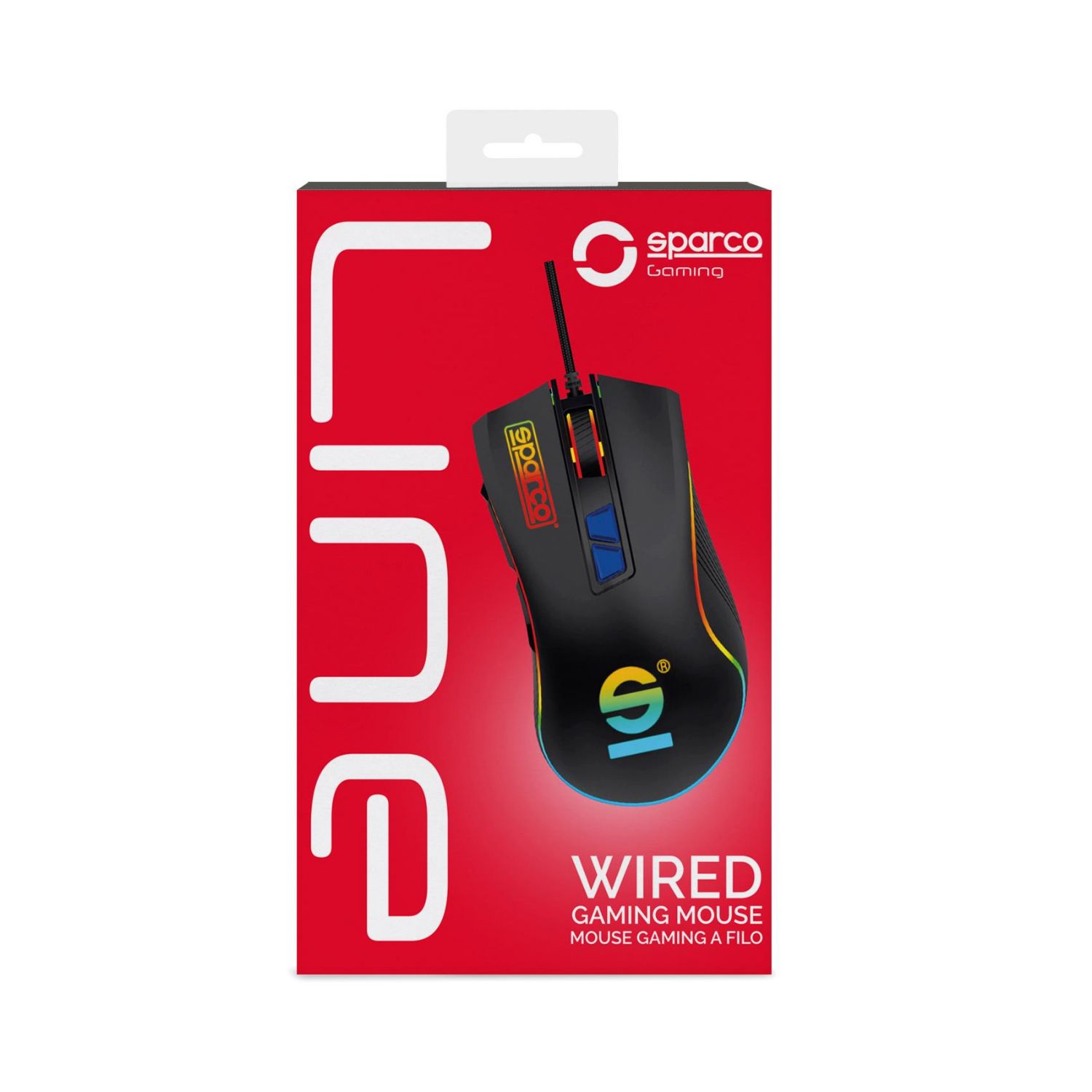 SPMOUSEPRO - Ratn Gaming SPARCO Ergonmico ptico Silent Diestro RGB USB-A 7200dpi 7 Botones Cable 1.5m Negro (SPMOUSEPRO)
