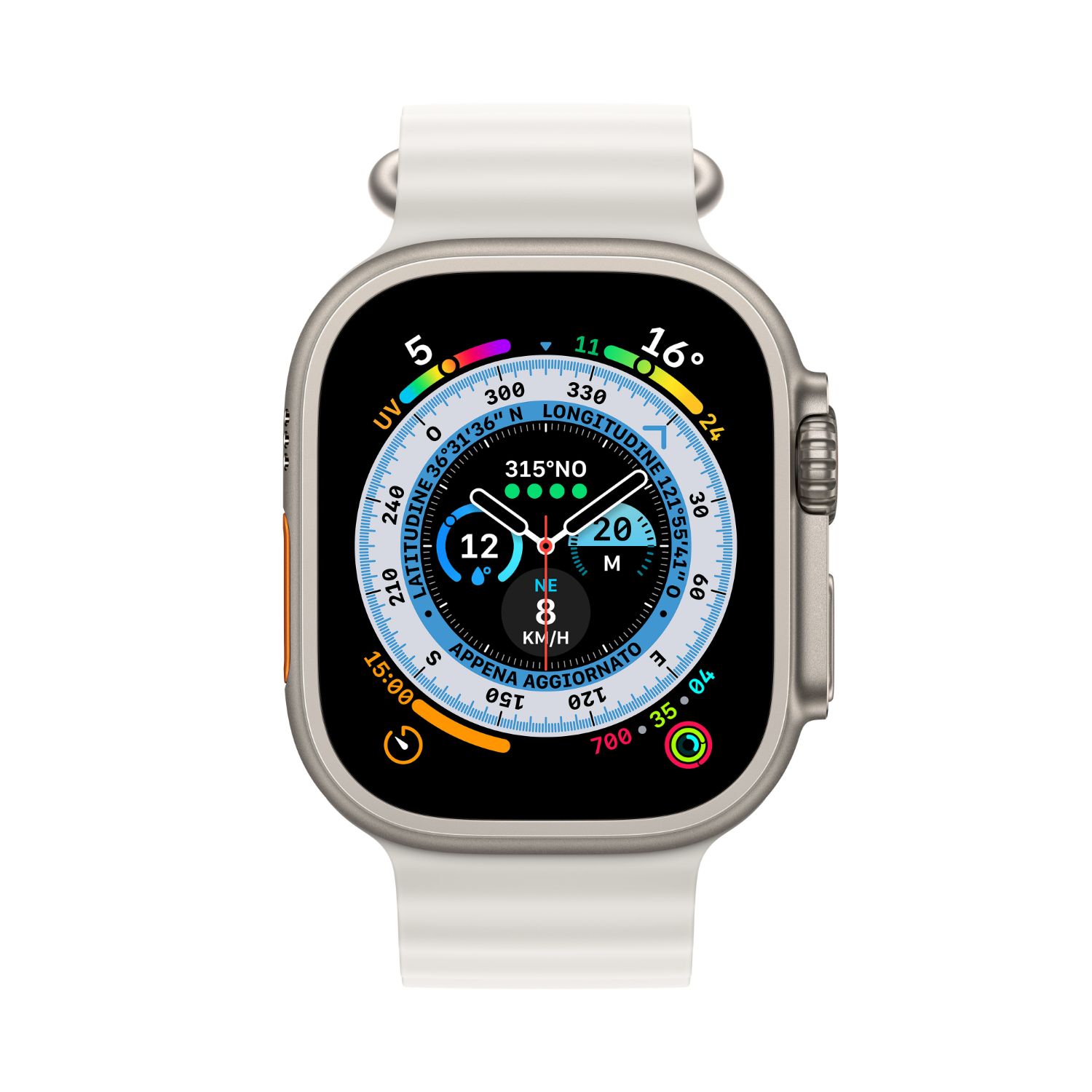 MNHF3TY/A - Apple Watch Ultra OLED Digital Tctil Cell 4G NFC WiFi 4 Bluetooth 5.3 GPS 49mm Titanio Correa Blanca (MNHF3TY/A)