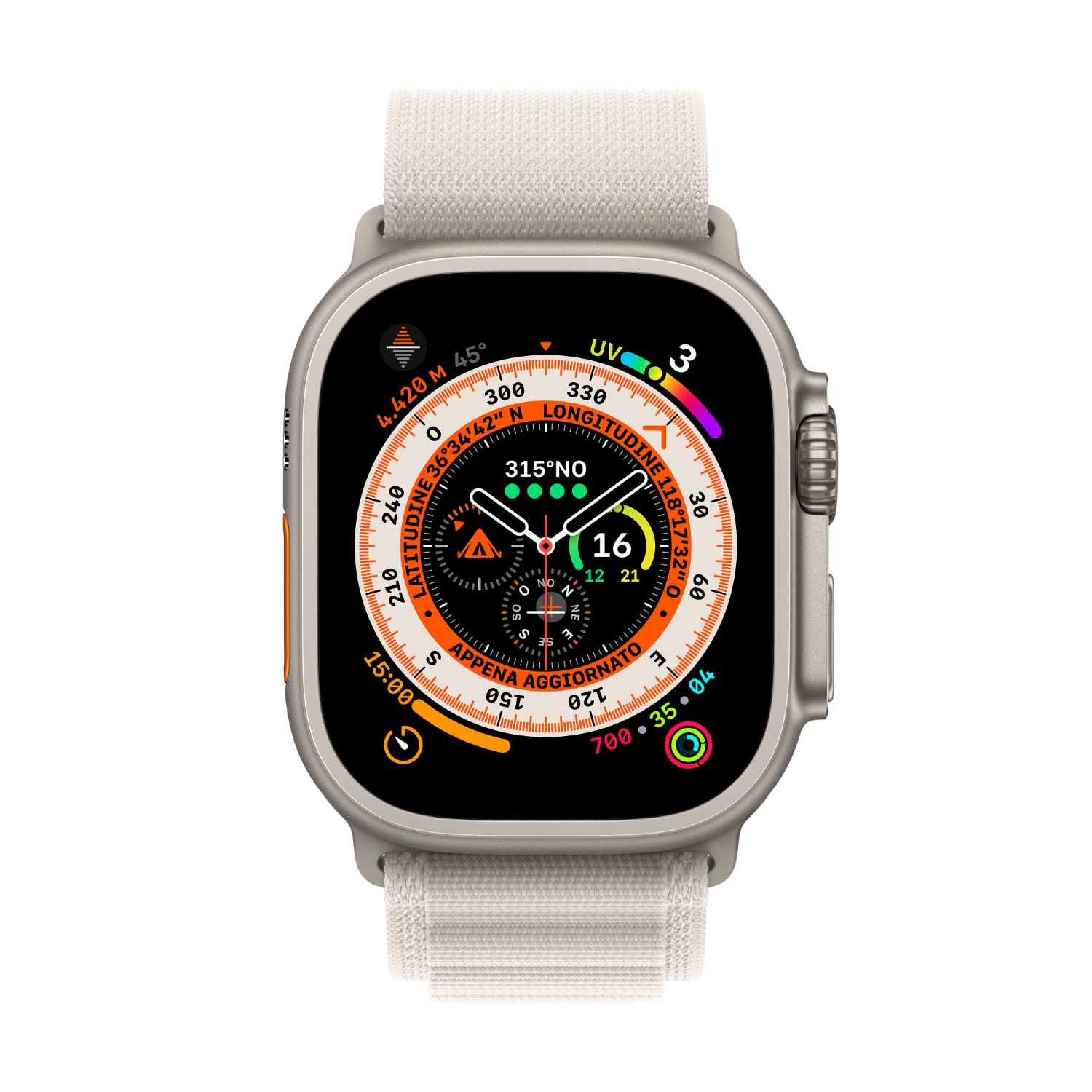 MQFT3TY/A - Apple Watch Ultra OLED Digital Tctil 4G NFC WiFi 4 Bluetooth 5.3 GPS 49mm Metlico Correa Beige (MQFT3TY/A)