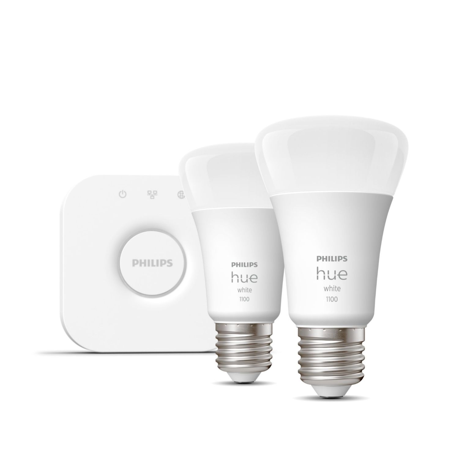 929002469201 - Kit Philips 2 Bombillas Inteligentes LED E27 75W Bluetooth/Zigbee Blanco Suave + Hue Bridge (929002469201)