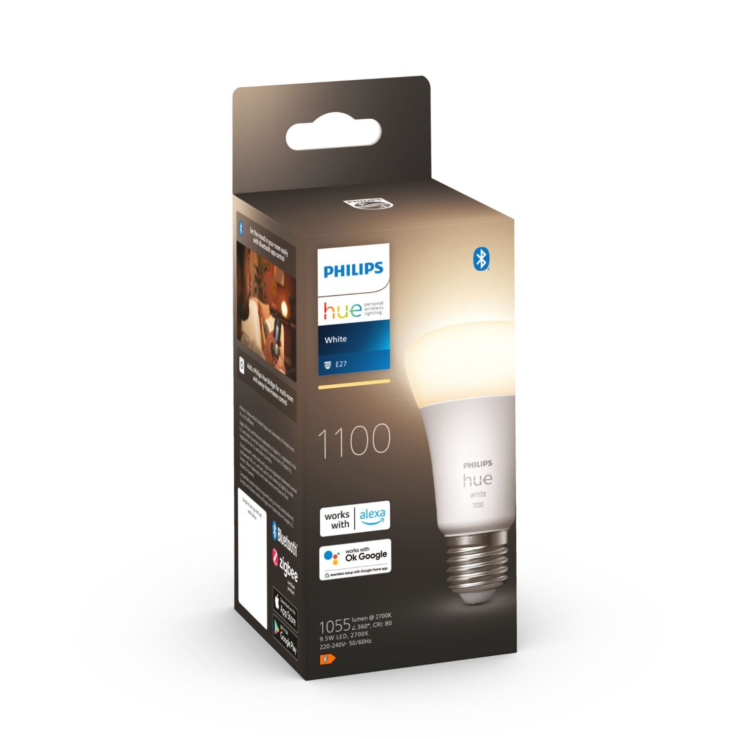 929002469202 - Bombilla Inteligente Philips Hue LED Blanco Suave E27 75W 1055L Bluetooth/Zigbee Blanca (929002469202)