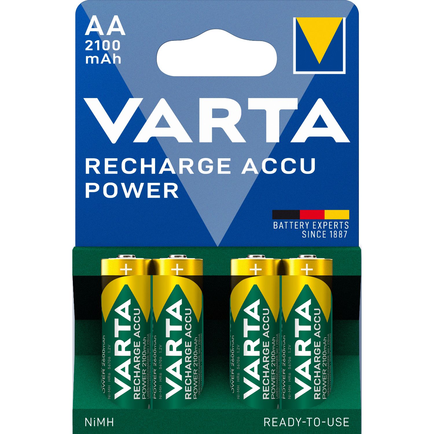 56706101404 - Pilas VARTA Recharge Accu Power AA 2100 mAh Blister 4 (56706101404)
