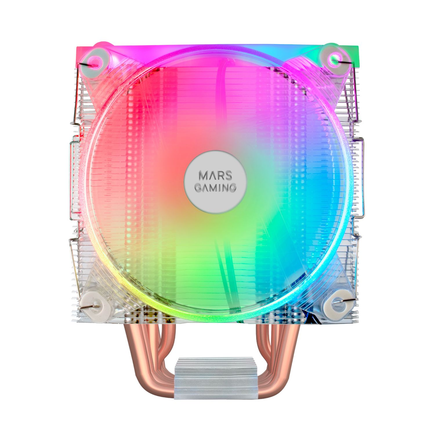 MCPU66 - Ventilador CPU Mars Gaming Multisocket 2x120mm 220W ARGB Transparente Plata (MCPU66)