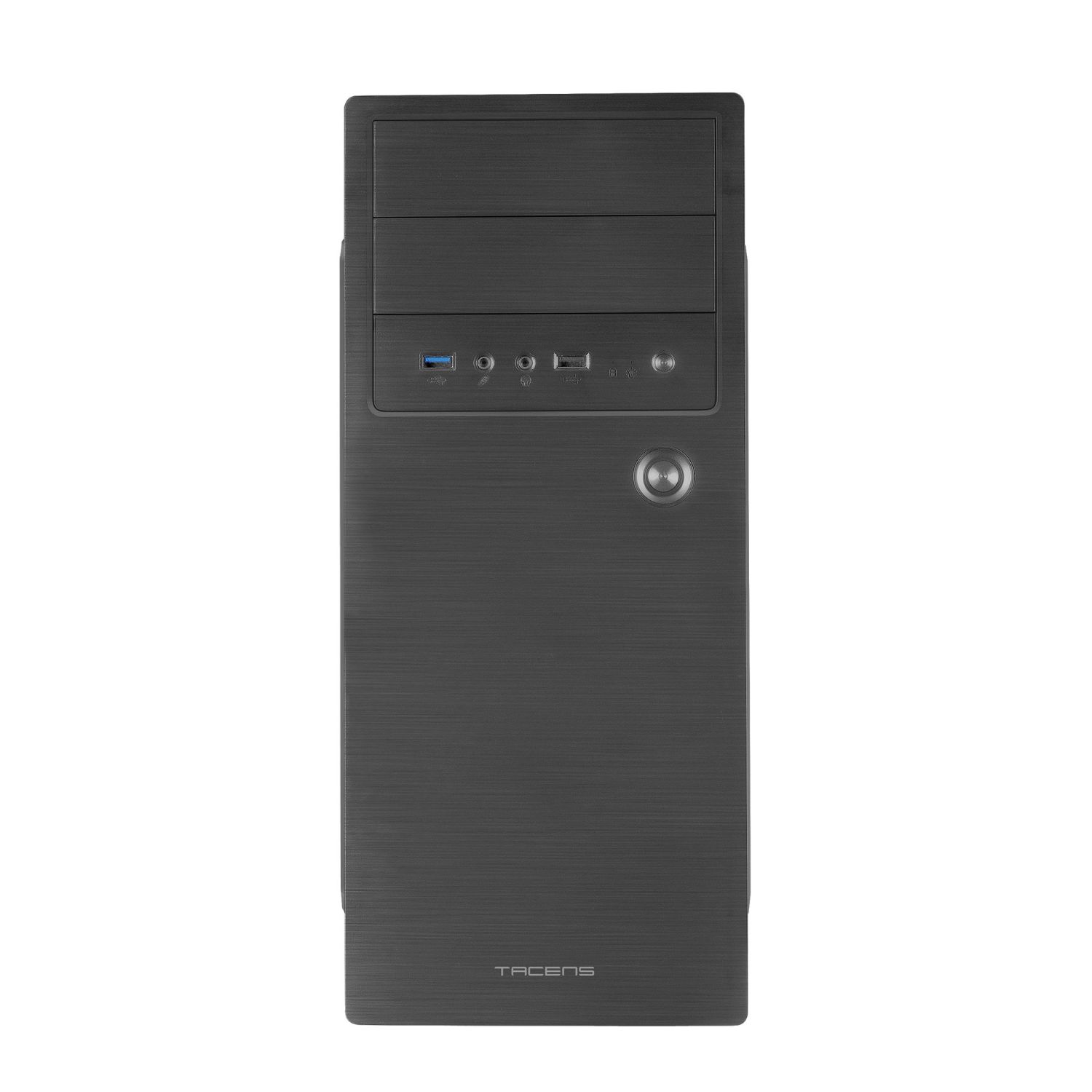 2INITIOX - Caja Profesional TACENS 1xUSB 2.0 1xUSB-A 3.0 ATX mATX Mini-ITX Acero/Aluminio Pulido Negra (INITIOX)