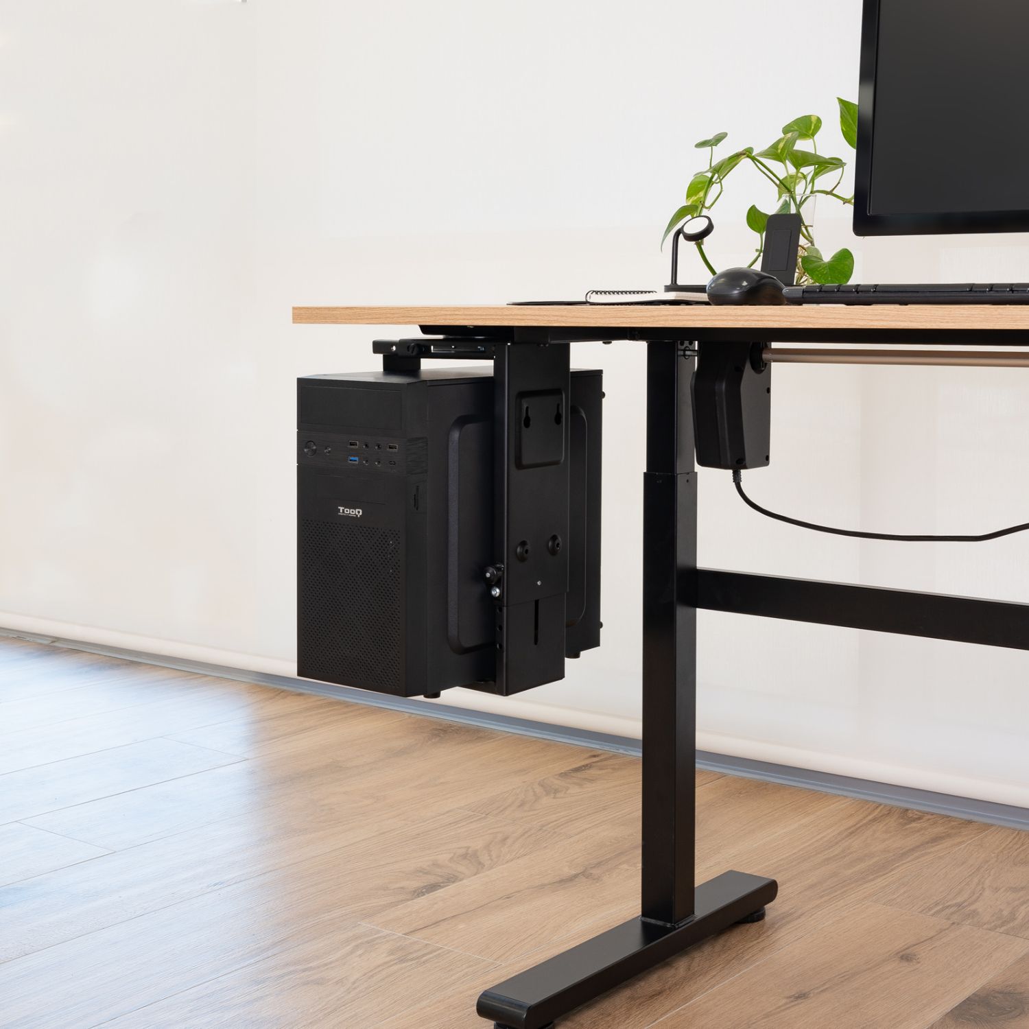 TQMUD01 - Soporte Metlico TooQ para CPU Escritorio/Pared Negro (TQMUD01)