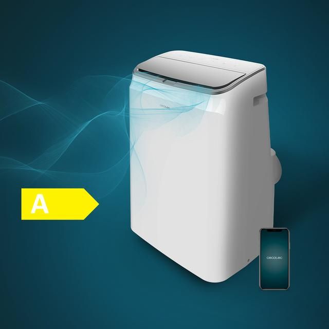 08179 - A.C. Porttil CECOTEC ForceClima Soundless Heating 14000 BTU Pantalla LED Bomba de Calor WiFi Mando a Distancia Blanco (08179)