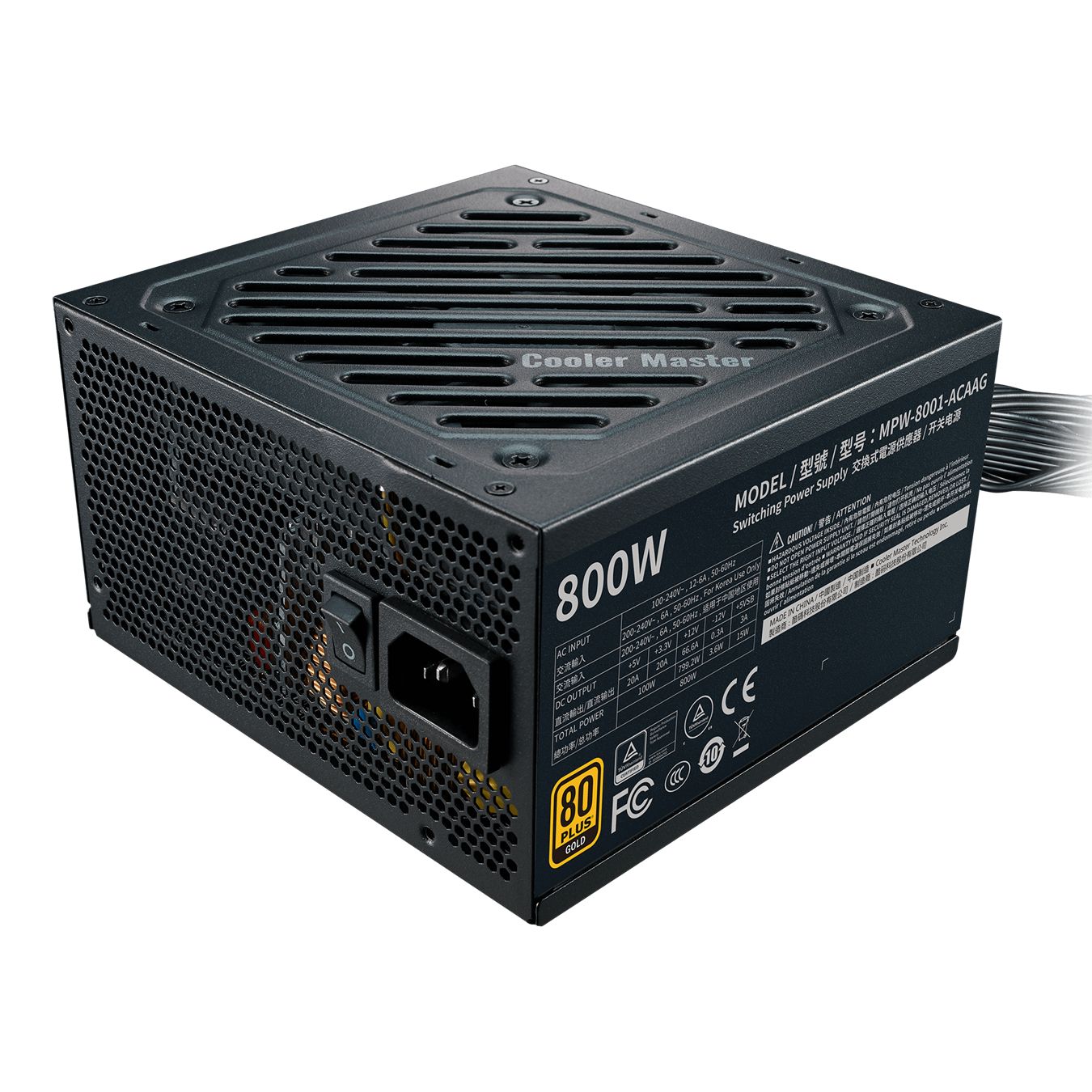 MPW-8001-ACAAG-NL - Fuente COOLER MASTER G800 800W 80+ Gold (MPW-8001-ACAAG-NL)