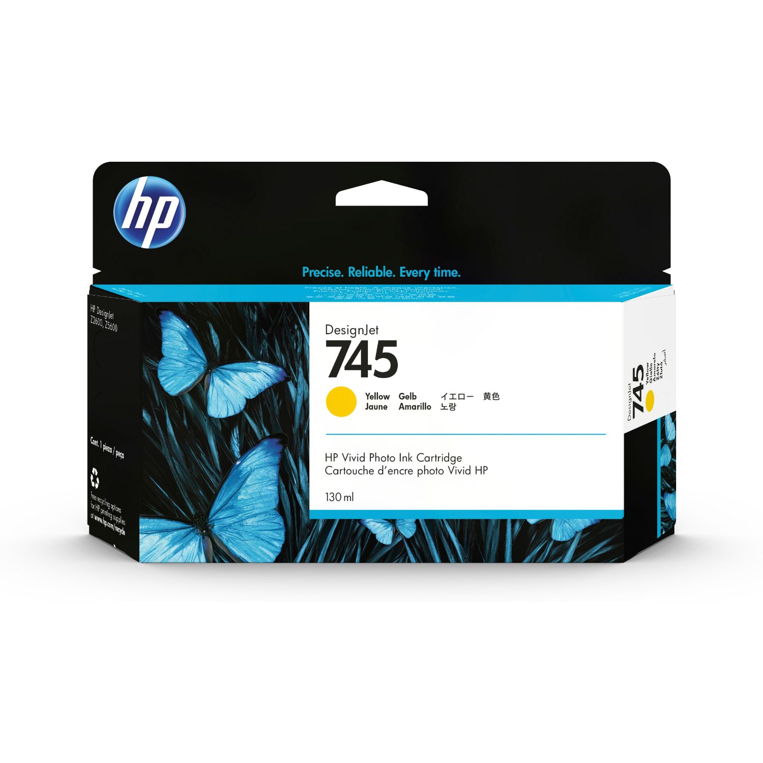 F9J96A - Tinta HP DesignJet 745 Amarillo 130ml (F9J96A)