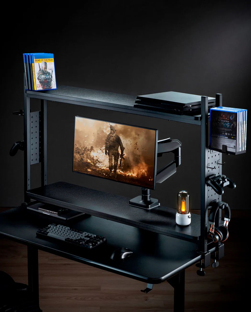DRSHELVY - Organizador de Escritorio Drift Gaming SHELVY Compatible con mesas hasta 1m ancho 2 Baldas Negro (DRSHELVY)