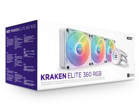RL-KR36E-W1 - Refrigeracin Lquida CPU NZXT Kraken Elite 360 Multisocket 3x120mm RGB LCD Blanca (RL-KR36E-W1)