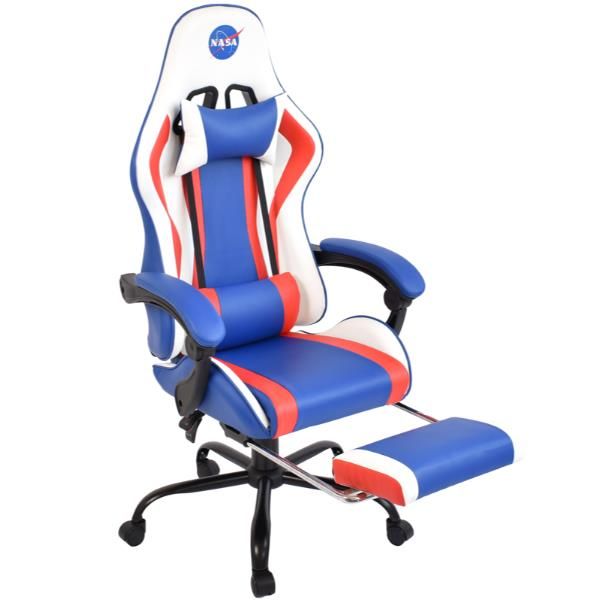DI013-WBR - Silla Gaming NASA Discovery Altura/Reposabrazos regulables Cojin Cervical/Lumbar Blanca/Roja/Azul (DI013-WBR)