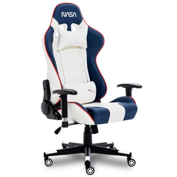 SU017-BWR - Silla Gaming NASA Supernova Altura/Reposabrazos ajustables Cojn Cervical/Lumbar Blanca/Azul (SU017-BWR)
