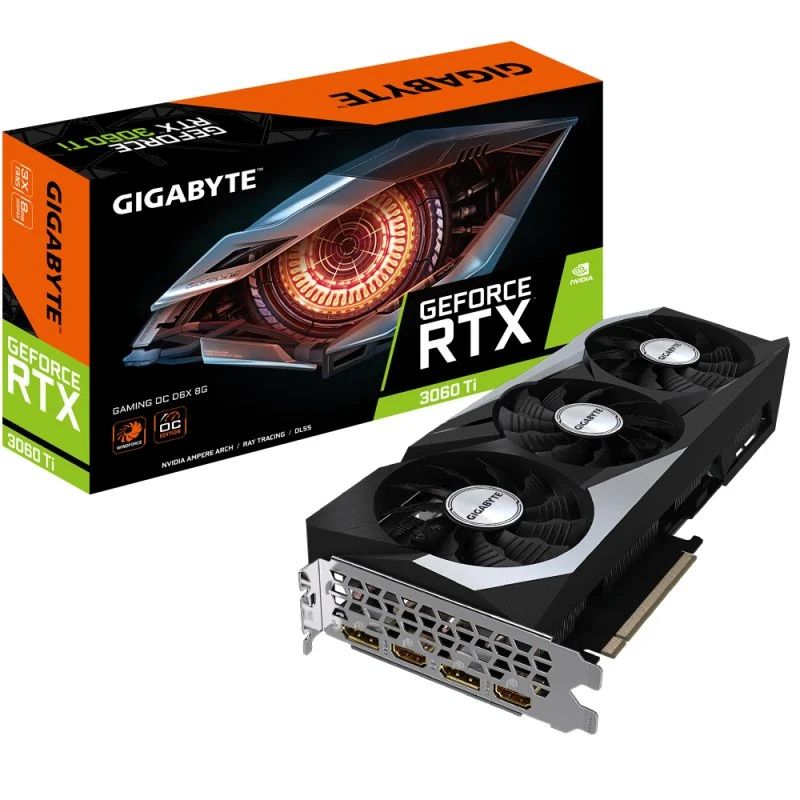 9VN306TXGO-00-10 - GIGABYTE Nvidia GeForce RTX 3060Ti 8Gb GDDR6X 2xDP 2xHDMI PCIe 4.0 OpenGL 4.6 (GV-N306TXGAMING OC-8GD)
