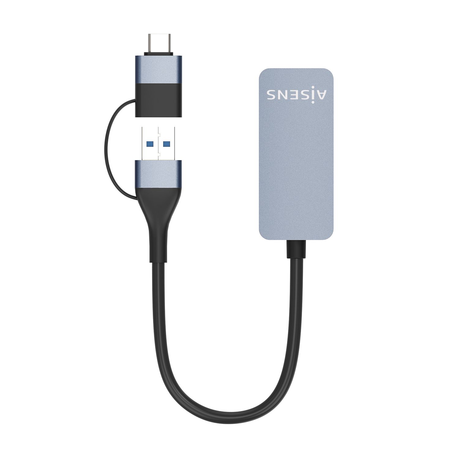 A109-0710 - Adaptador AISENS USB-A/C/M a RJ45/H Gris (A109-0710)
