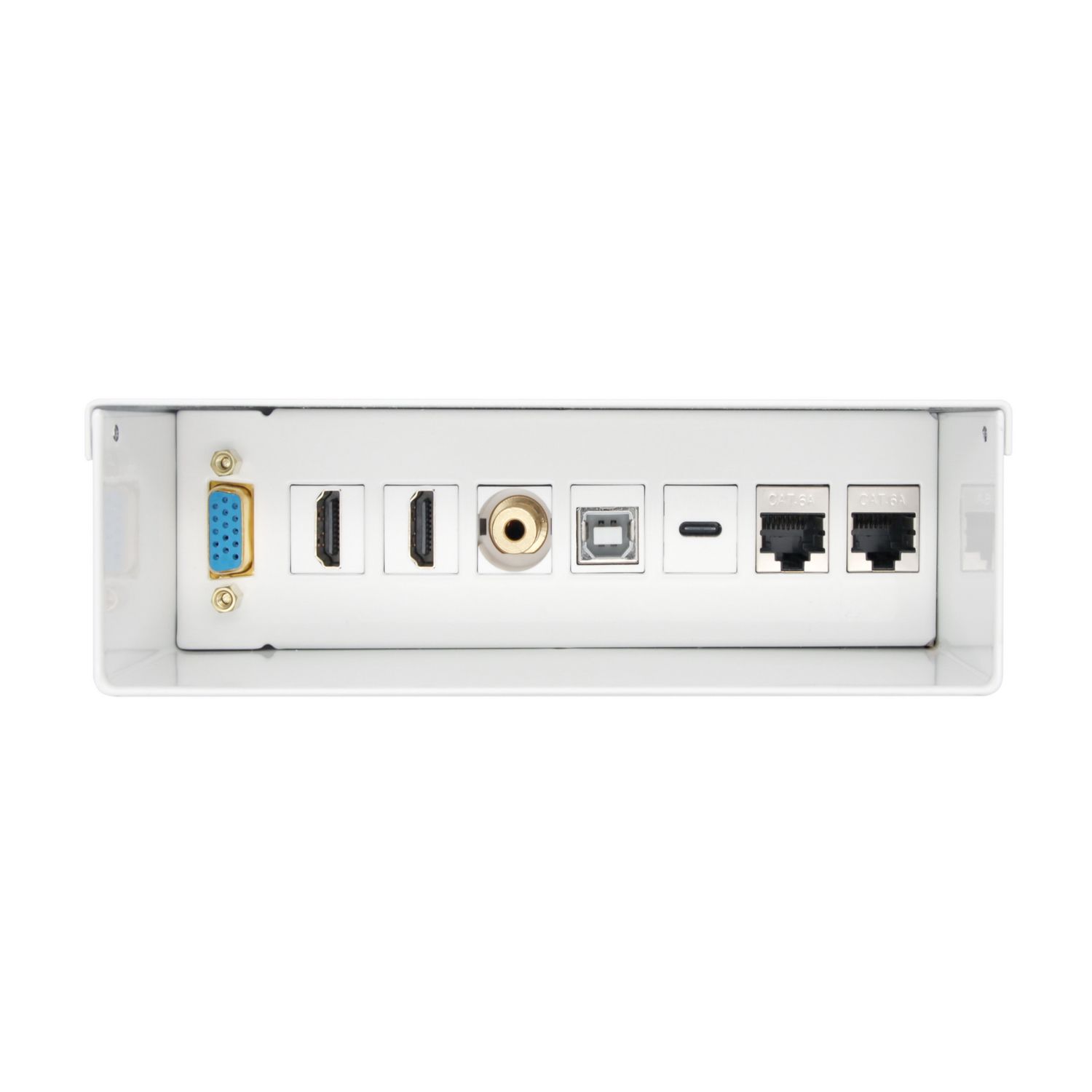 A127-0720 - Caja de Conexiones AISENS VGA 2HDMI Usb-C Usb-A 2RJ45 Jack3.5mm (A127-0720)