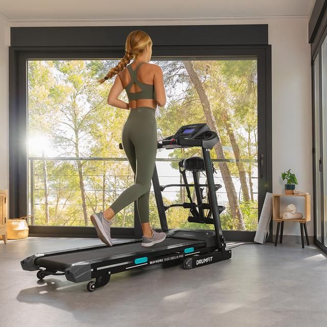 07081 - Cinta de Correr CECOTEC DrumFit WayHome 1600 Obelia Ultraflex Pro, Plegable de 1500w, Inclinacin Motorizada, Velocidad Ajustable, Superficie de 130x42 cm, Sistema Amortiguacin, Pantalla, Cinturn de masaje (07081)