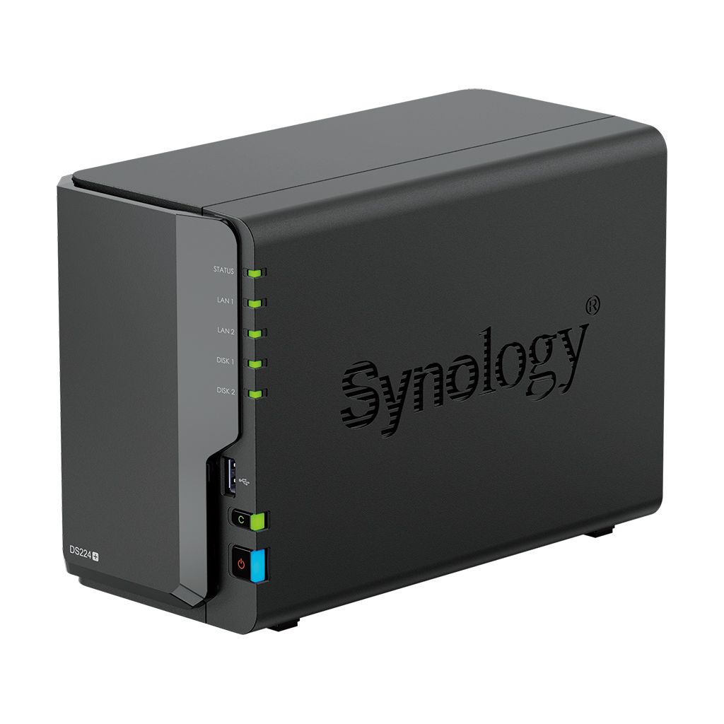 DS224+ - NAS Synology DiskStation J4125 DDR4 2Gb SATA 2xUSB-A 3.0 2xRJ45 2 Bahas Ethernet Negro (DS224+)