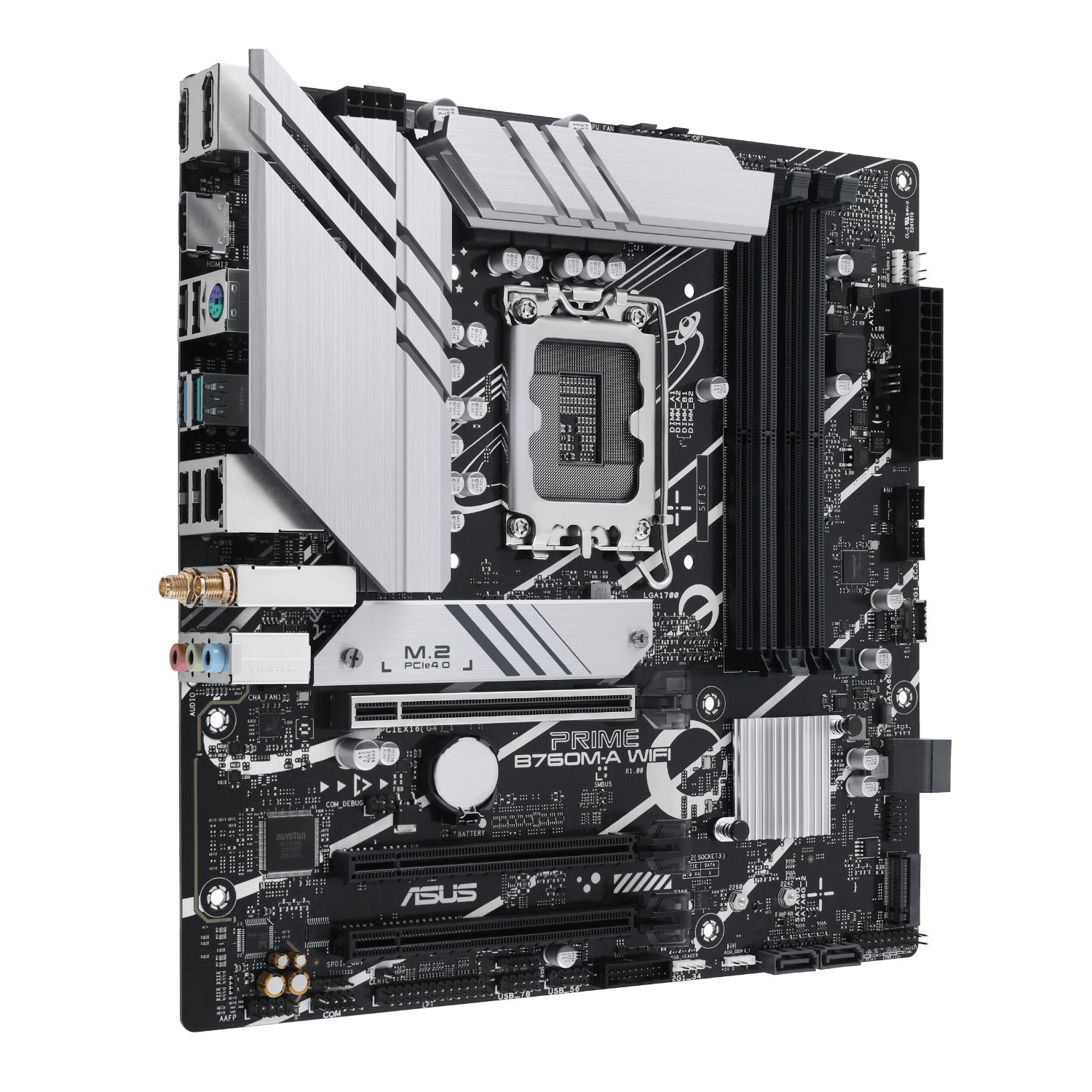 90MB1EL0-M1EAY0 - ASUS PRIME B760M-A WIFI: (1700) 4DDR5 SATA3 M.2 USB 2.0 USB-A 3.1 HDMI DP RJ45 PS/2 7.1 mATX WiFi 6E Bluetooth 5.2 Gigabit Ethernet 2.5