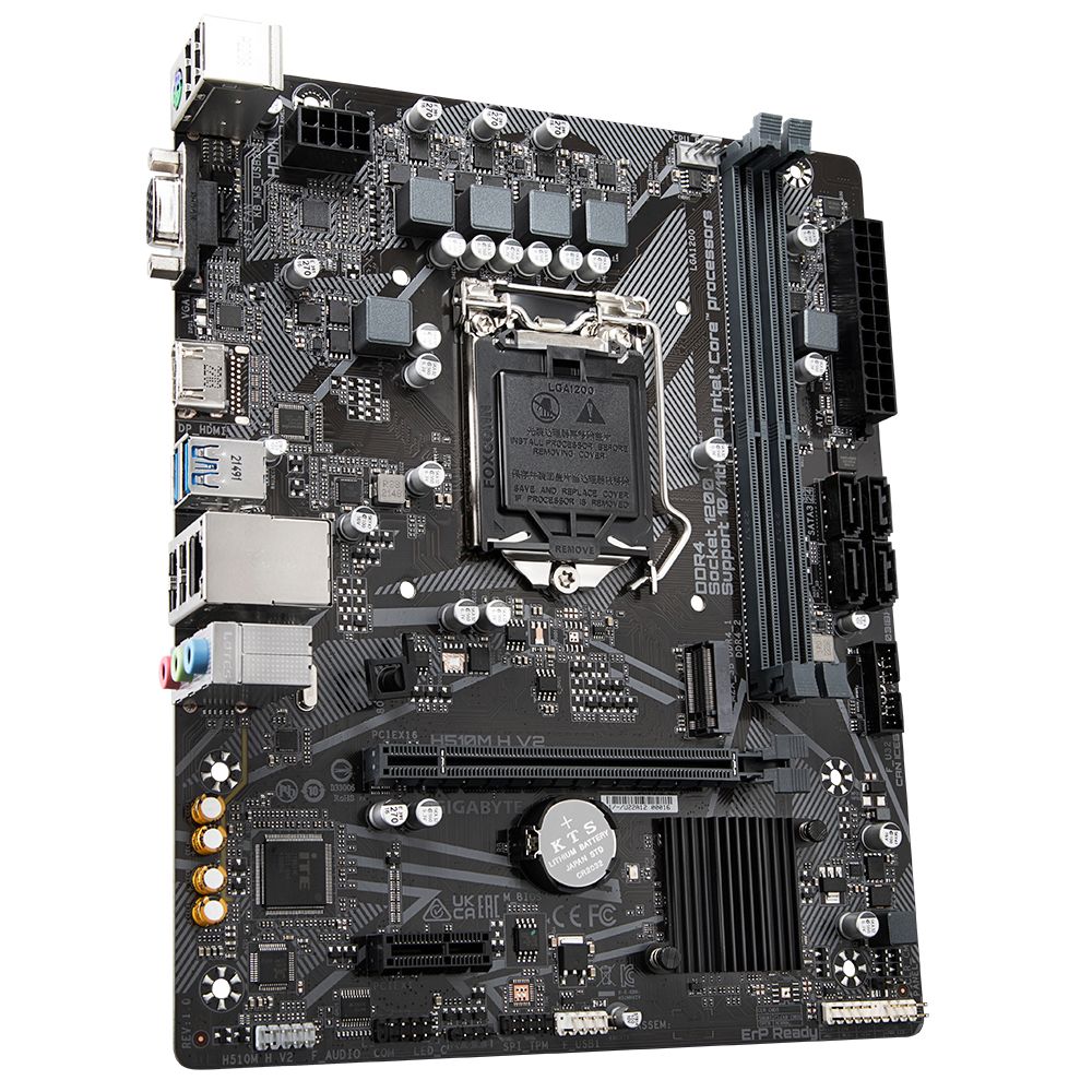 H510M H V2 G10 - Placa base GIGABYTE H510M H V2:(1200) 2DDR4 SATA3 M.2 PCIe 3.0 USB 2.0 USB-A 3.0 VGA HDMI RJ45 PS/2 HDCP 7.1 mATX Gigabit Ethernet