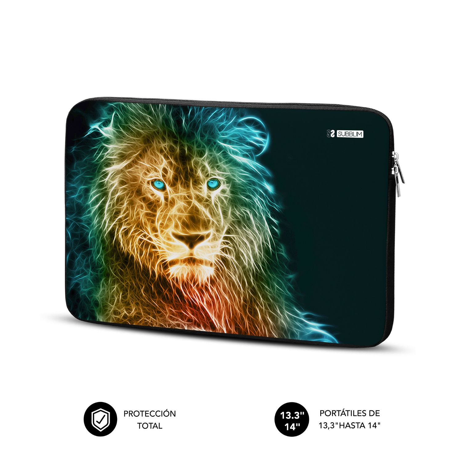 SUBLS-SKIN103 - Funda SUBBLIM Trendy Sleeve Neo Lion 13.3
