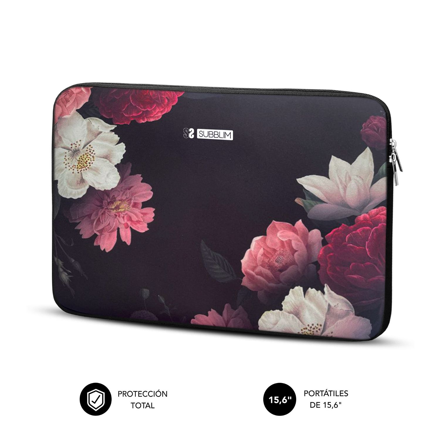 SUBLS-SKIN151 - Funda SUBBLIM Trendy Sleeve Neo Flowers 15.6