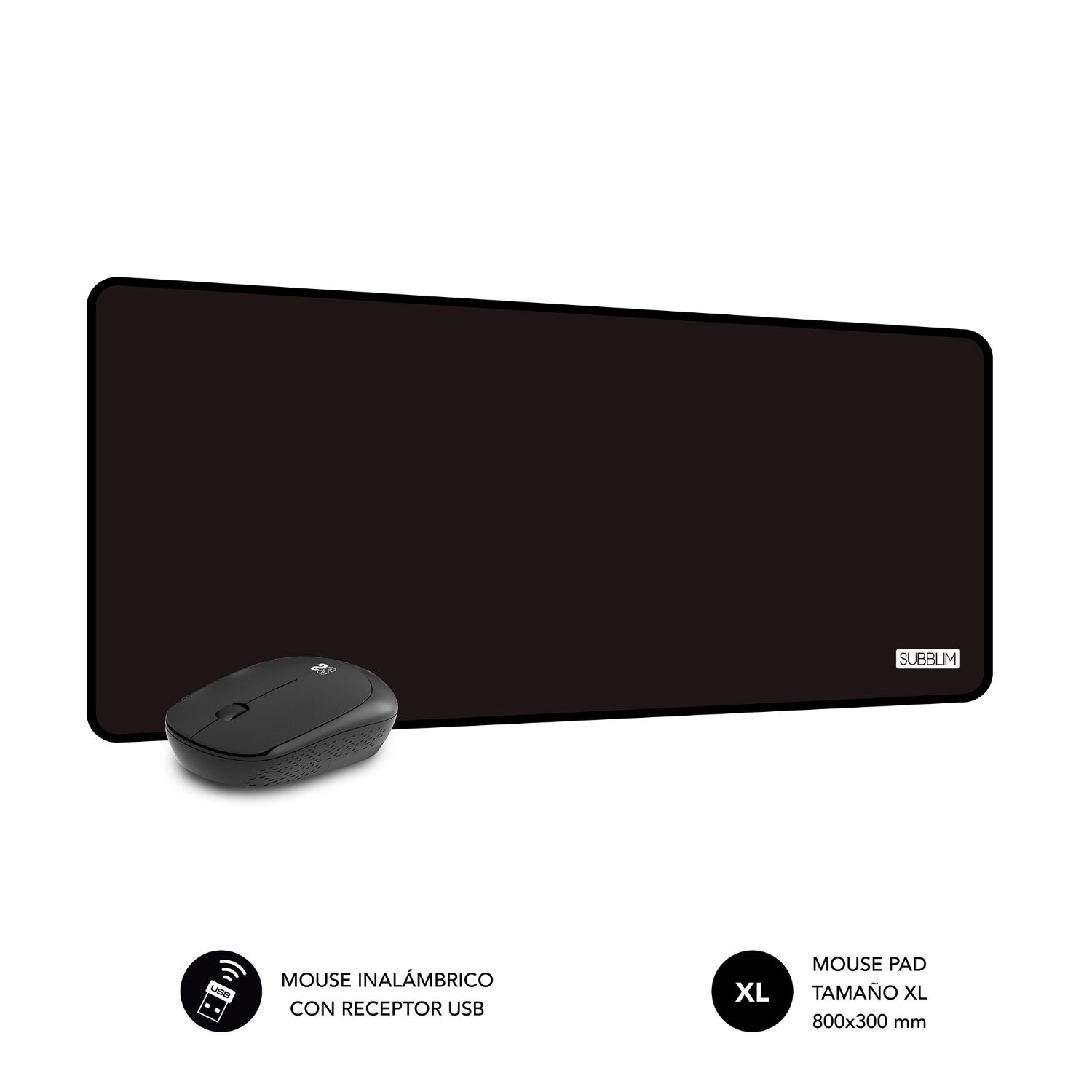 SUBMP-03HP001 - Pack SUBBLIM Harmony Ratn/Alfombrilla Negro (SUBMP-03HP001)