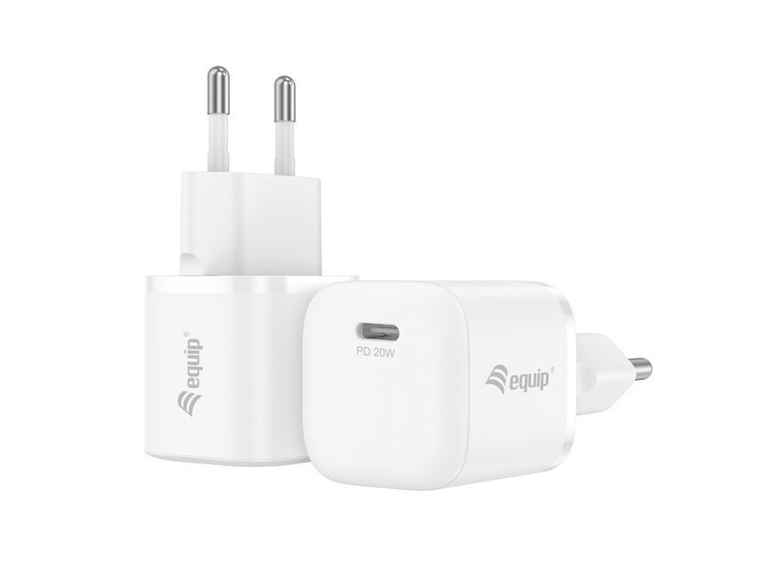 EQ245530 - Cargador de Pared EQUIP USB-C PD 20W Carga Rpida Pack 25 Unidades Blanco (EQ245530)