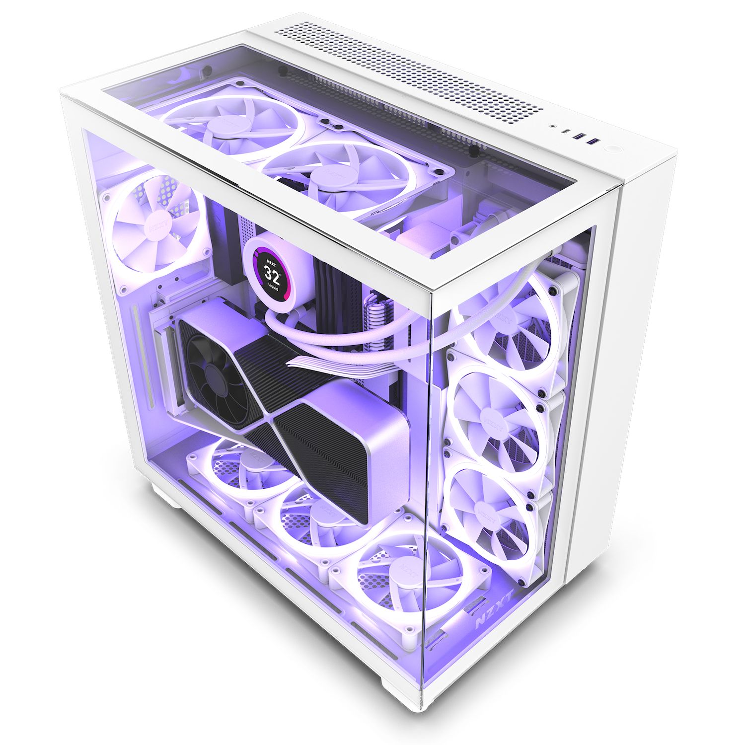 CM-H91EW-01 - Caja NZXT H9 Elite Ventana Lateral de Cristal Templado 2xUSB-A 3.0 1xUSB-C 3.1 ATX mATX Mini-ITX Blanca (CM-H91EW-01)
