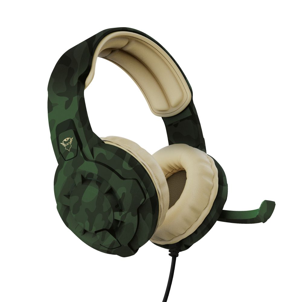 24359 - Auriculares+Micrfono Gaming Trust GXT411C Radius Circumaurales 3.5mm Cable 1m Verde Camuflaje (24359)