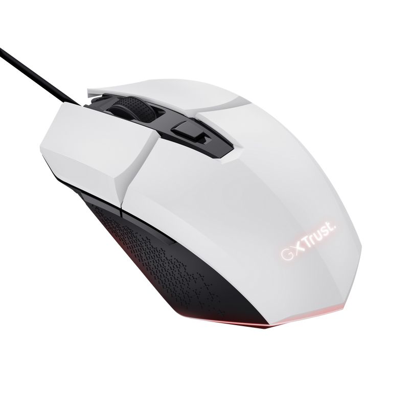 24485 - Ratn Gaming Trust GXT 109W FELOX ptico Diestro RGB USB-A Cable 1.5m 6400dpi 6 Botones Negro/Blanco (24485)