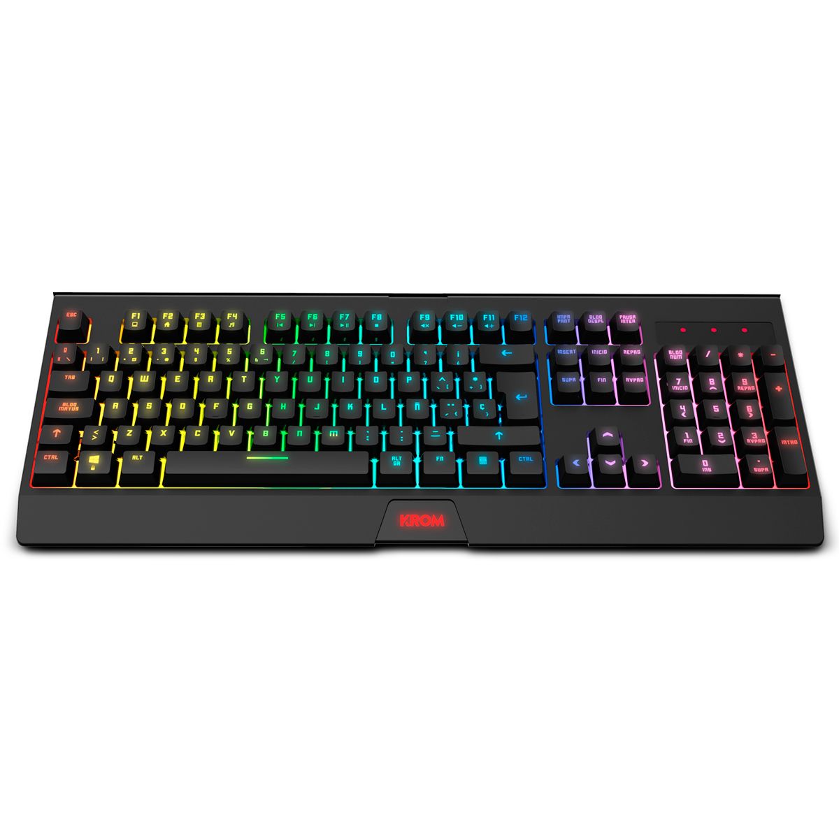 NXKROMKBLSP - Teclado+Raton Gaming KROM Kabala Ergonmico LED RGB Multimedia QWERTY 105 Teclas Antifantasma Wireless RF ptico 4800dpi 7 Botones Negro (NXKROMKBLSP)