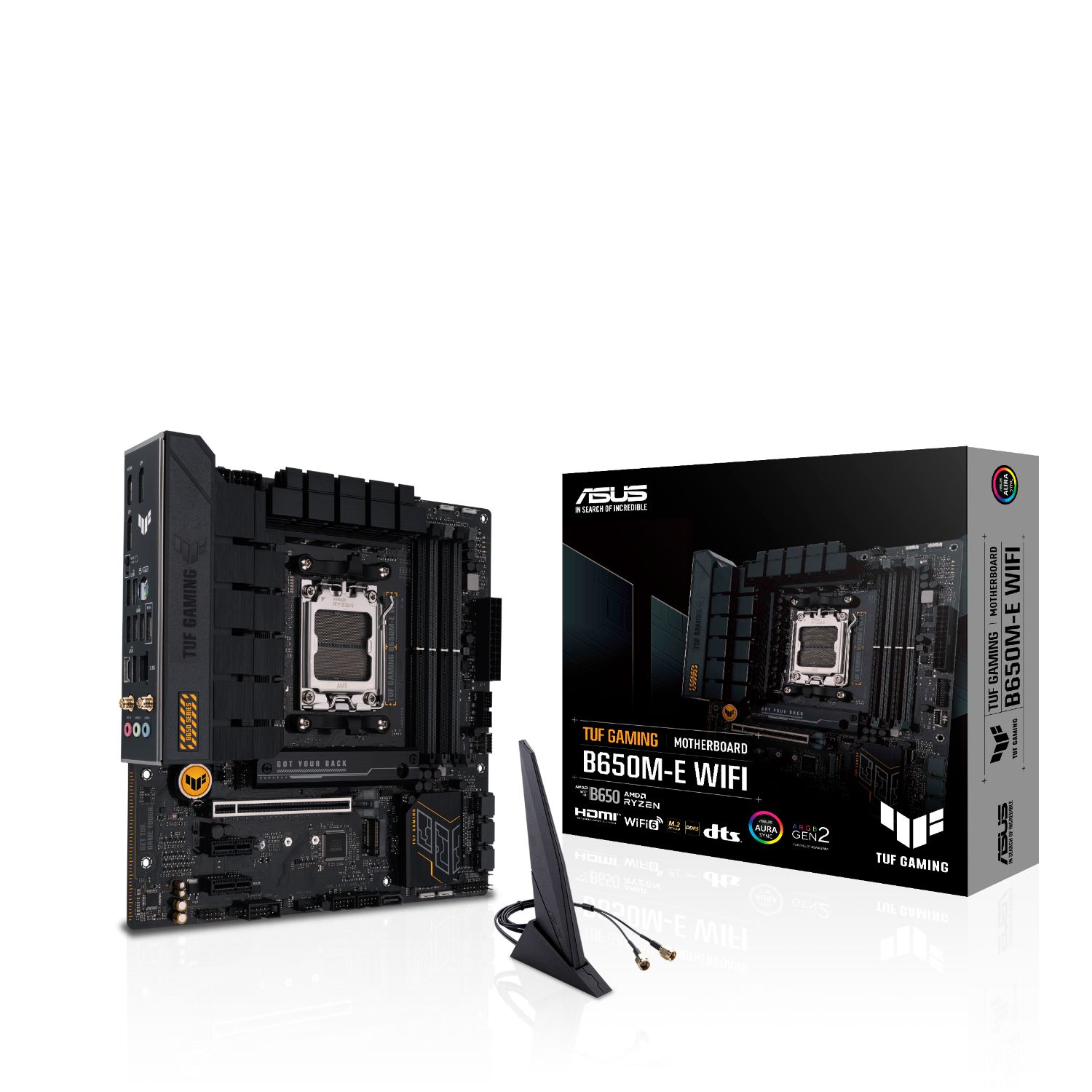90MB1FV0-M0EAY0 - Placa base ASUS TUF GAMING B650M-E WIFI: (AM5) 4DDR5 SATA3 M.2 PCIe USB 2.0 USB-A 3.0/3.1 USB-C 3.1 HDMI DP RJ45 PS/2 7.1 mATX WiFi 6 Bluetooth 5.2 Gigabit Ethernet 2.5