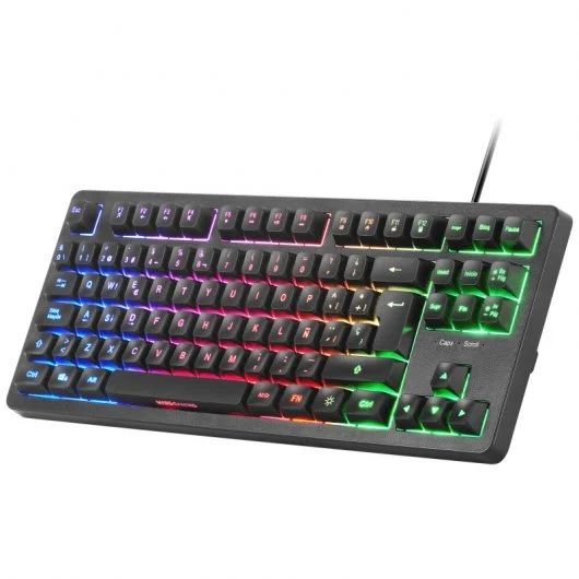 MCPRGB3ES - Pack Mars Gaming Teclado TKL/Ratn RGB Flow/Auriculares+Micrfono FRGB Rainbow/Alfombrilla XXL Negro (MCPRGB3ES)