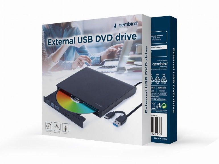 DVD-USB-03 - DVD Gembird DVDRW USB-C 3.0 Negro (DVD-USB-03)