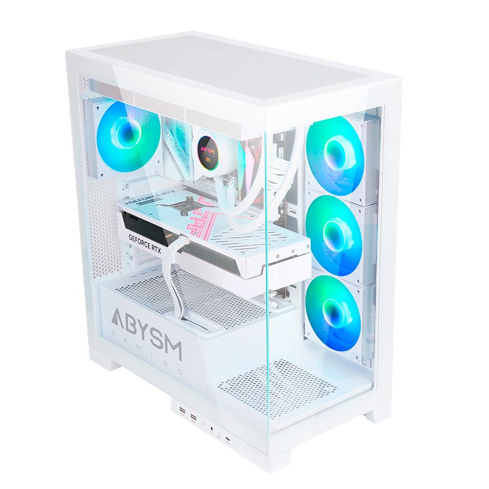 AB123512 - Caja Gaming Abysm Danube Sava H500 Frontal/Ventana Lateral Izquierda de Cristal Templado Sin Fuente ARGB 2xUSB-A 3.0 1xUSB-C 3.1 ATX mATX Mini-ITX Blanca (AB123512)