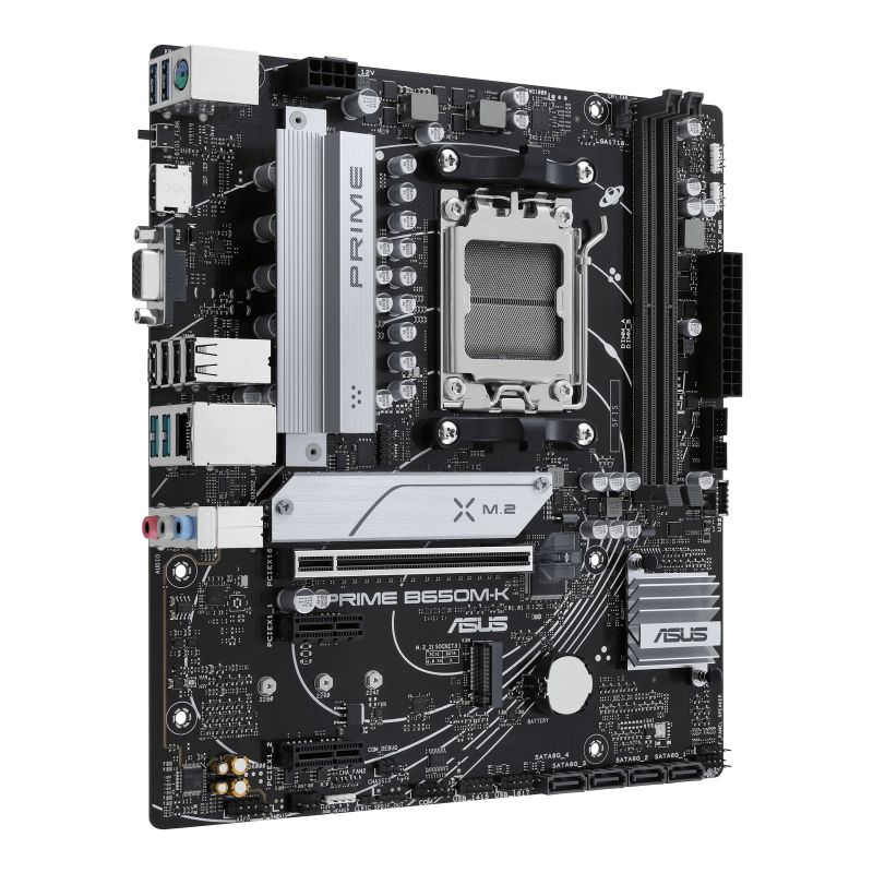 90MB1F60-M0EAY0 - Placa base ASUS PRIME B650M-K: (AM5) 2DDR5 SATA3 M.2 PCIe USB 2.0 USB-A 3.0/3.1 VGA HDMI RJ45 PS/2 7.1 mATX Gigabit Ethernet 2.5