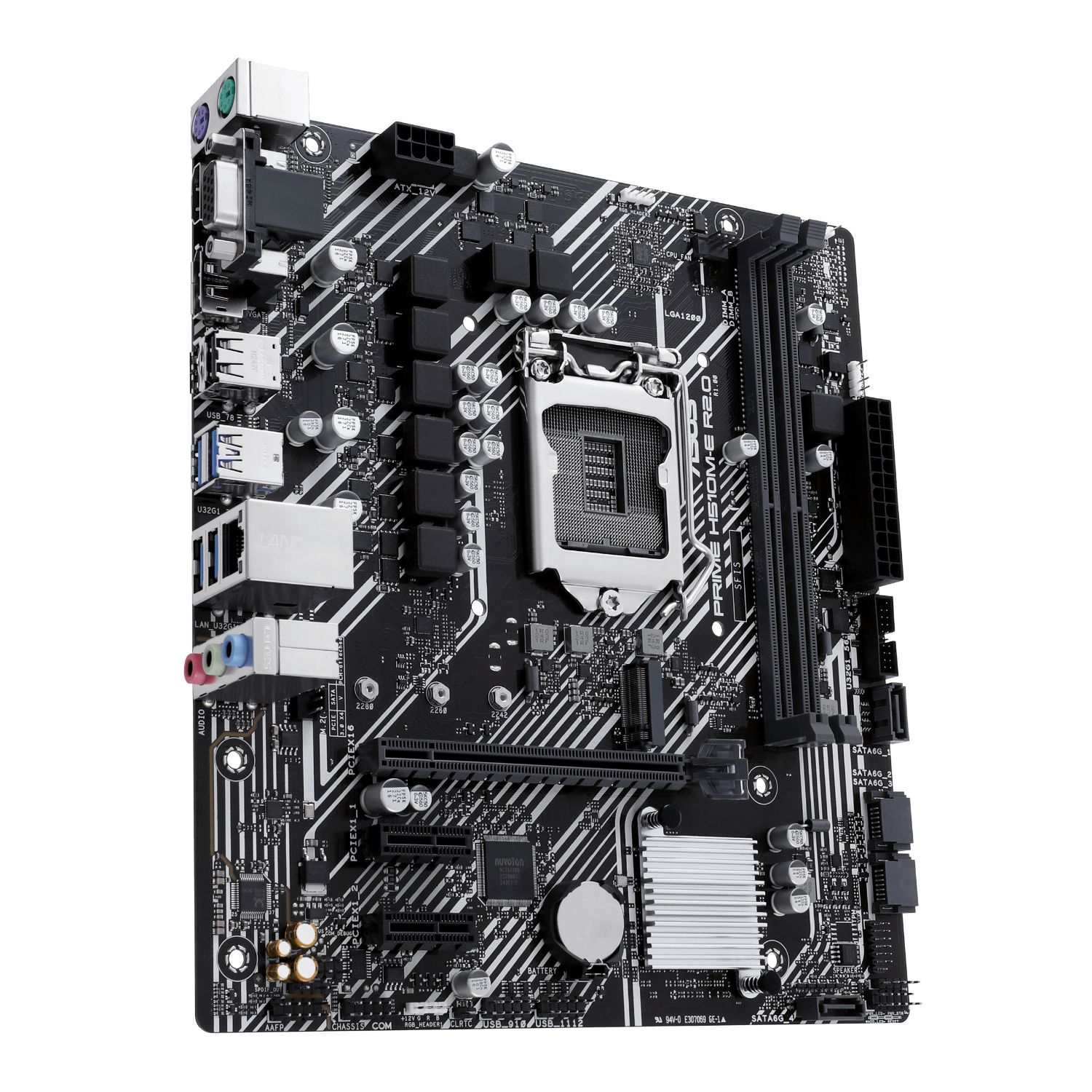 90MB1FQ0-M0EAY0 - Placa base ASUS PRIME H510M-E R2.0:(1200) 2DDR4 SATA3 PCIe M.2 USB 2.0 USB-A 3.0 HDMI VGA DP RJ45 PS/2 7.1 mATX Gigabit Ethernet